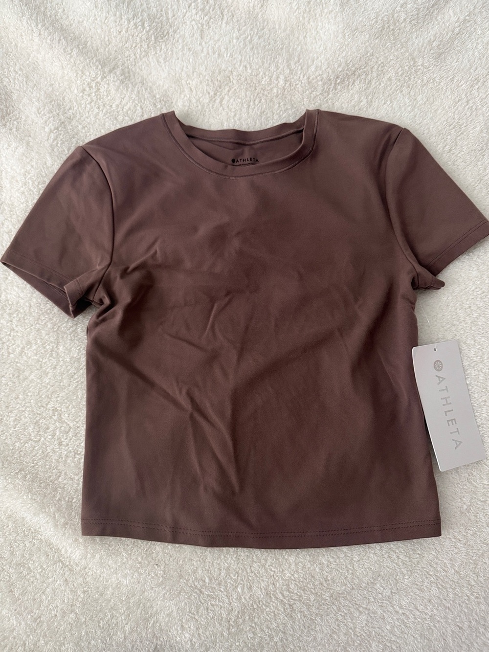 Athleta Short Sleeve Crew Tee in Brown